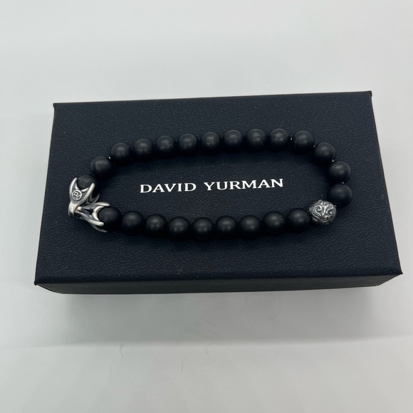 David Yurman black onyx spiritual bead bracelet with waves 8mm - Picture 4 of 6